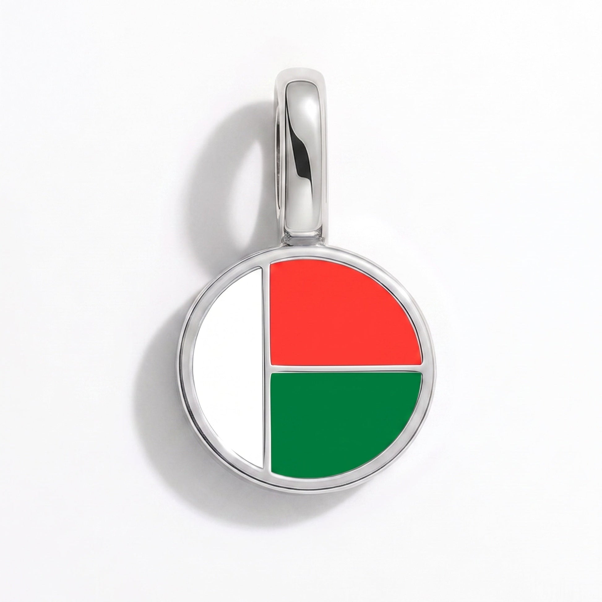 Flaggcharm Madagaskar – rektangulär silver