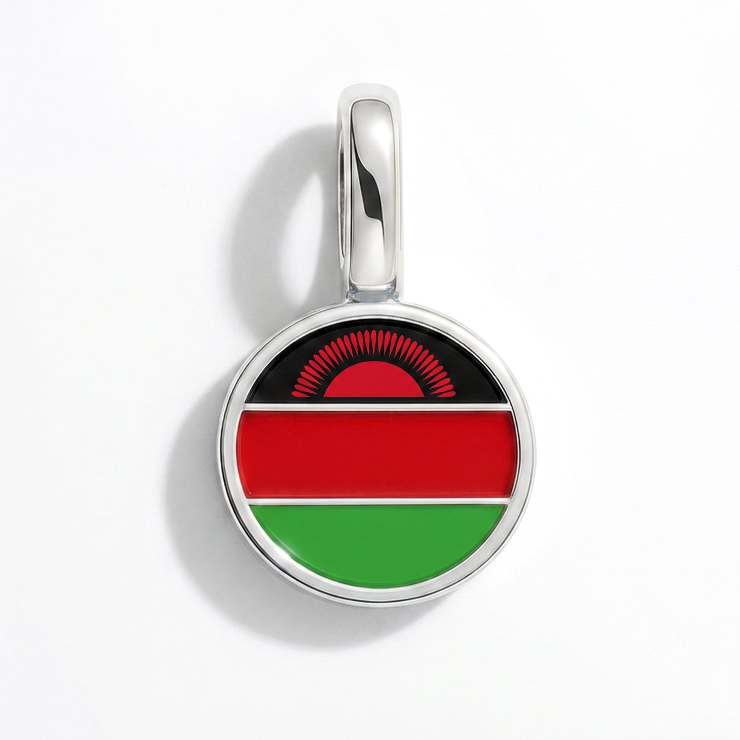 Flaggcharm Malawi – rektangulär silver