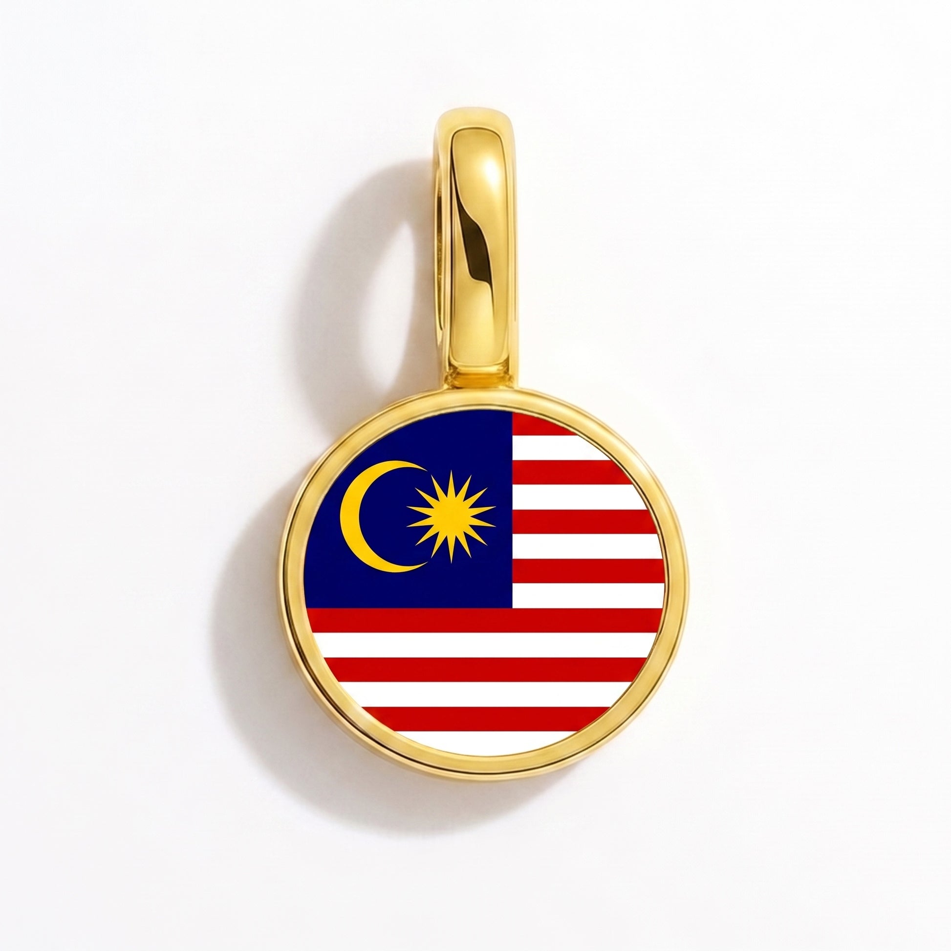 Flaggcharm Malaysia – rund guld