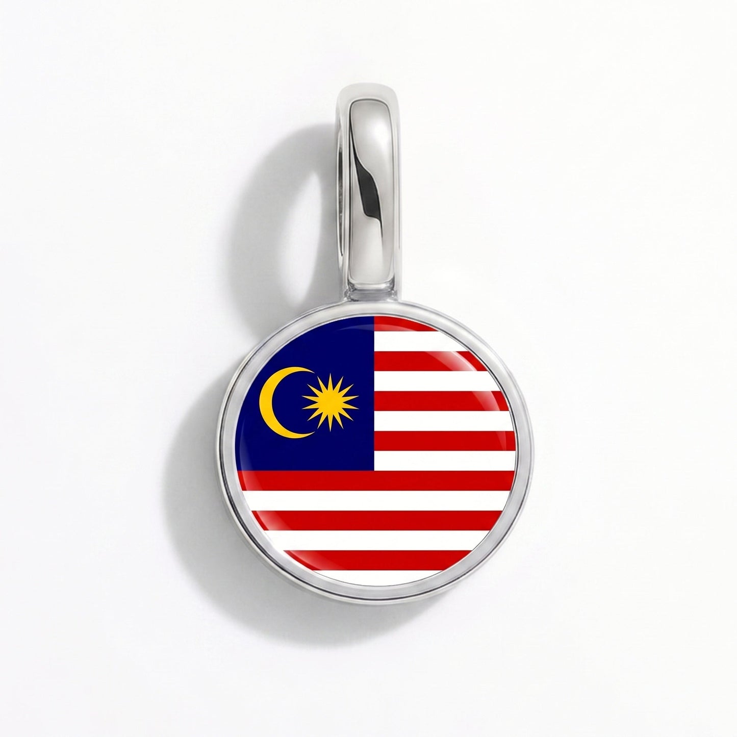 Flaggcharm Malaysia – rektangulär silver