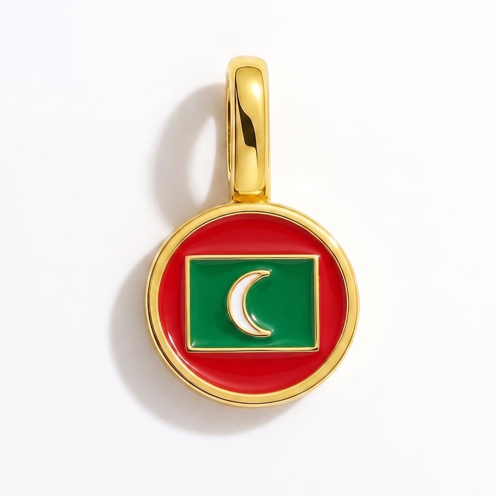 Flaggcharm Maldiverna – rektangulär guld