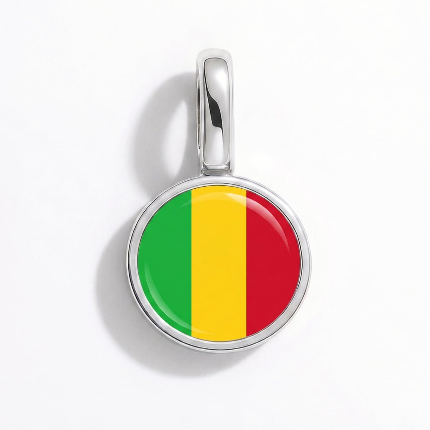 Flaggcharm Mali – rektangulär silver