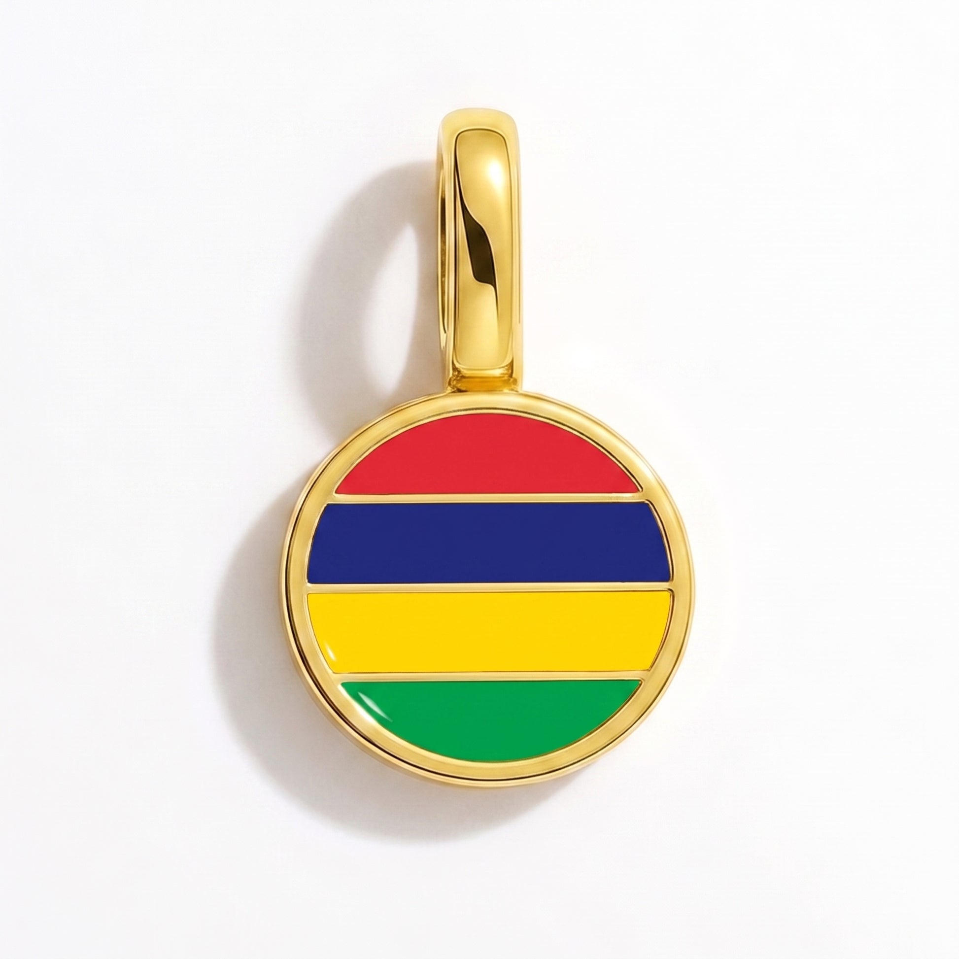 Flaggcharm Mauritius – rund guld