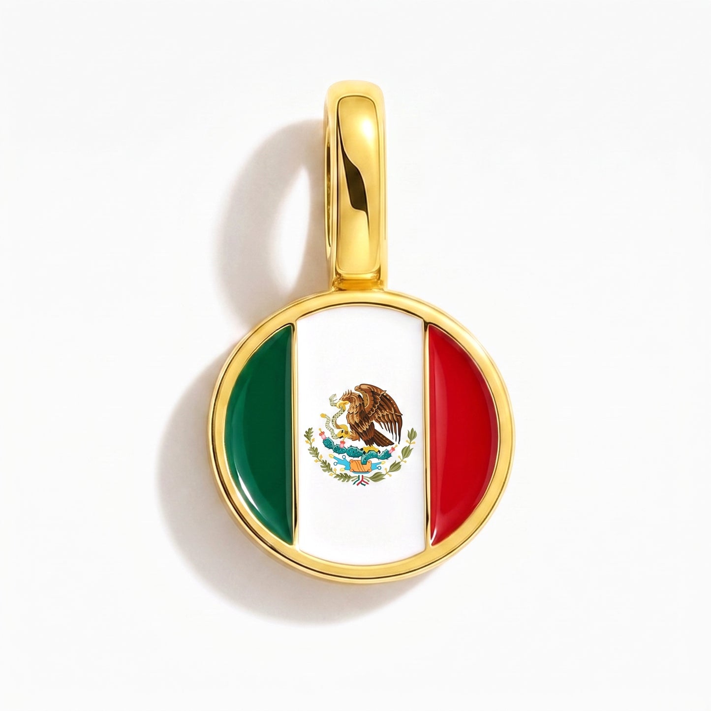 Flaggcharm Mexiko – rund guld