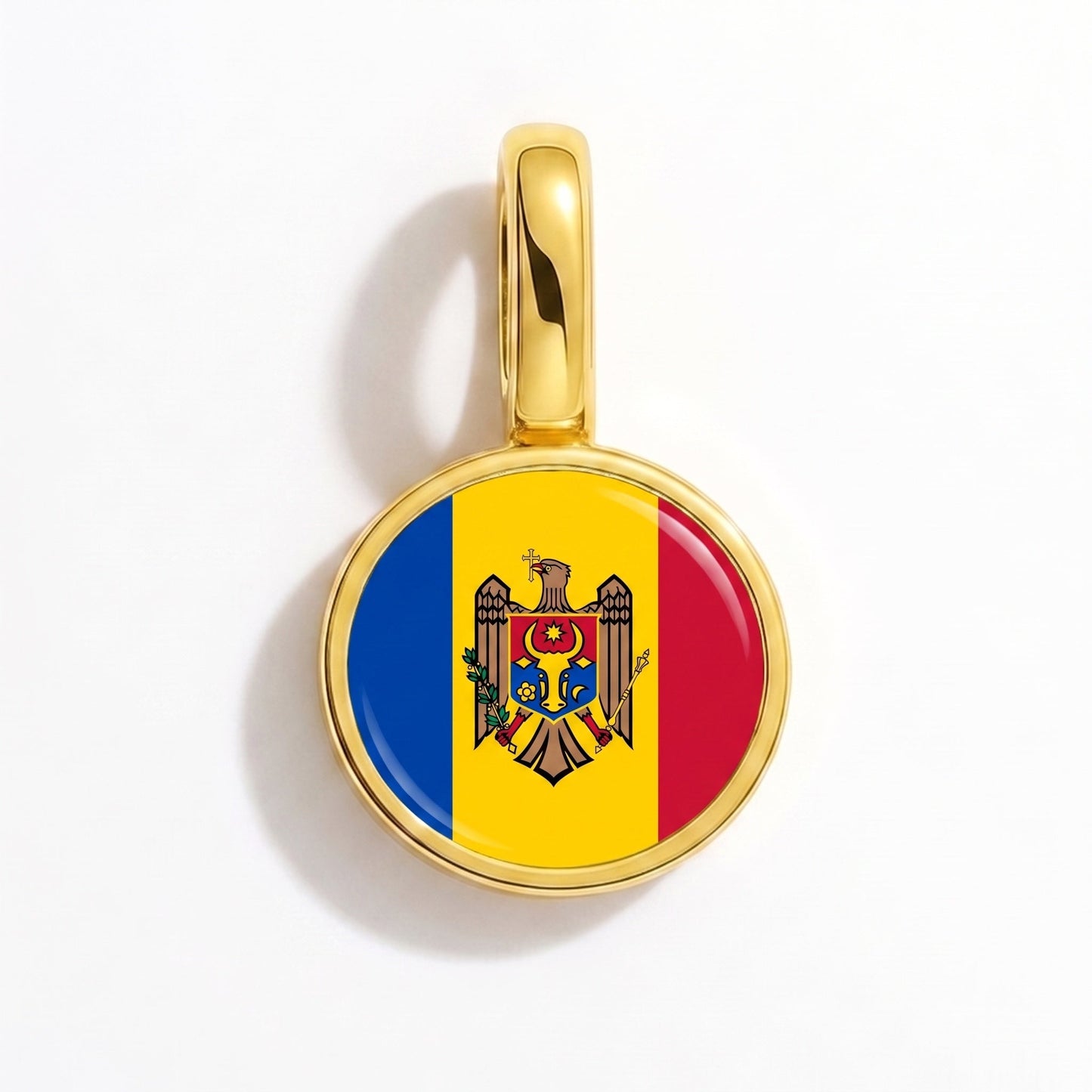 Flaggcharm Moldavien – rektangulär guld