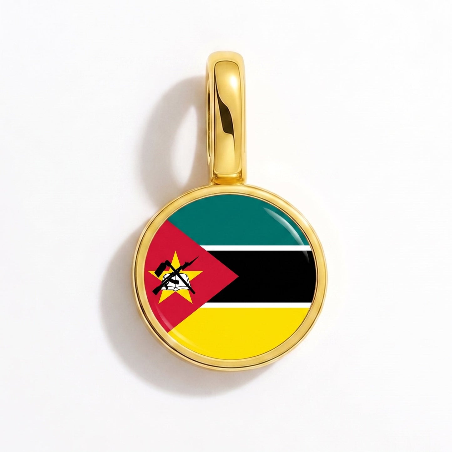 Flaggcharm Moçambique – rektangulär guld