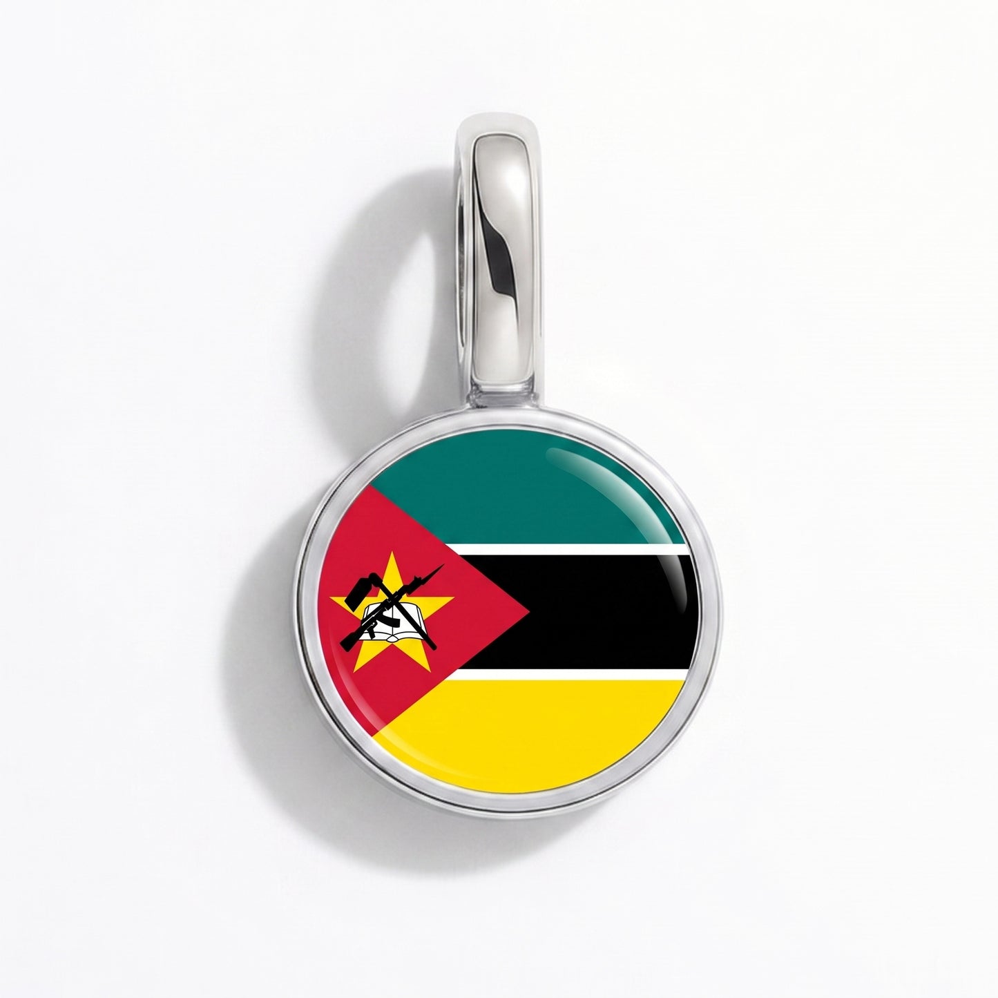 Flaggcharm Moçambique – rund silver