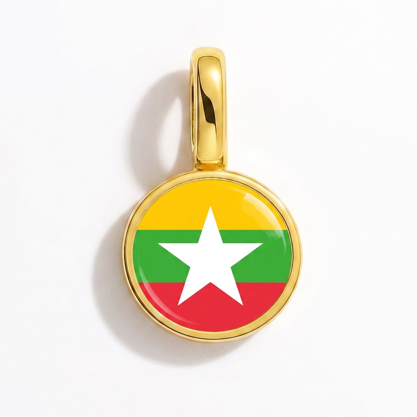 Flaggcharm Myanmar – rektangulär guld