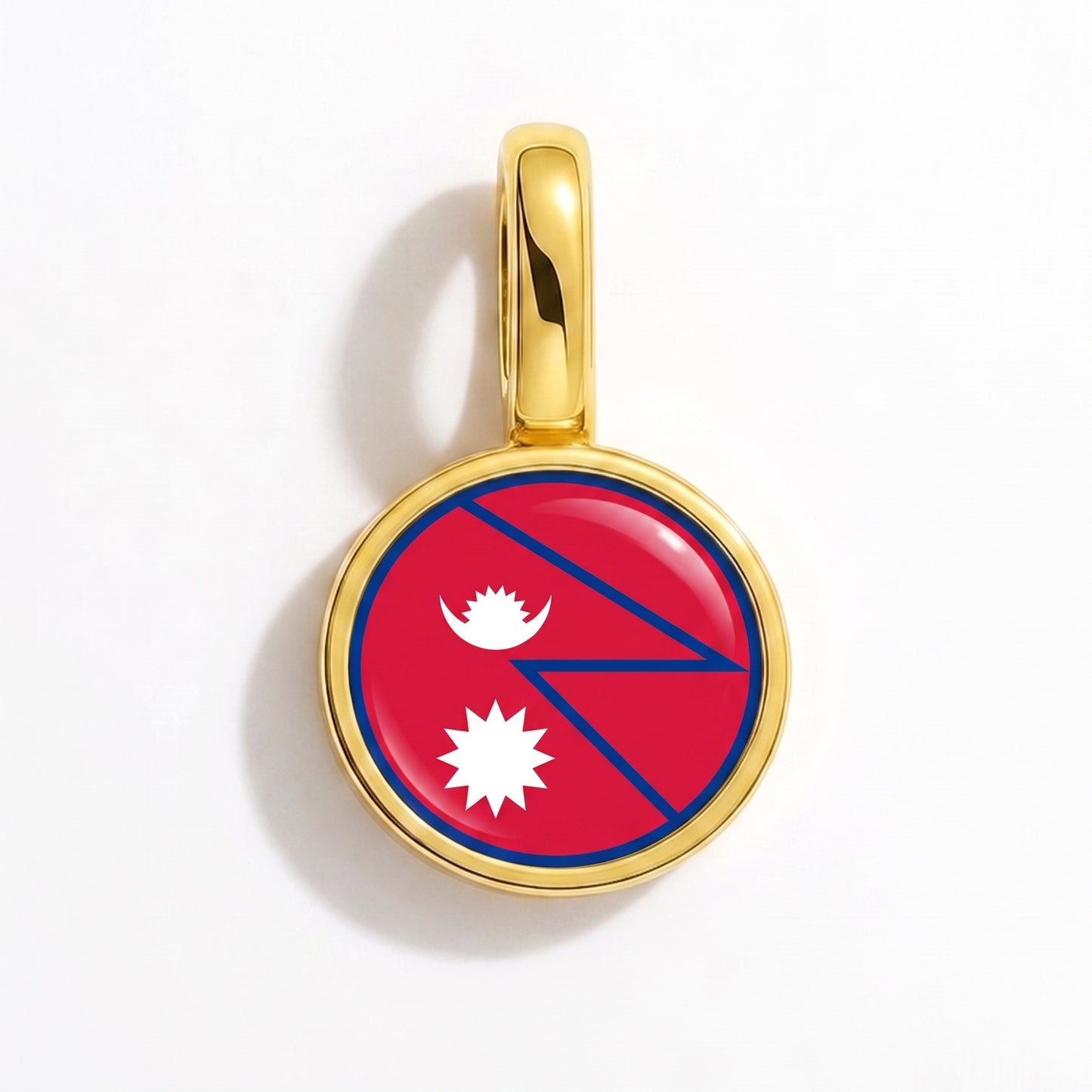 Flaggcharm Nepal – rund guld