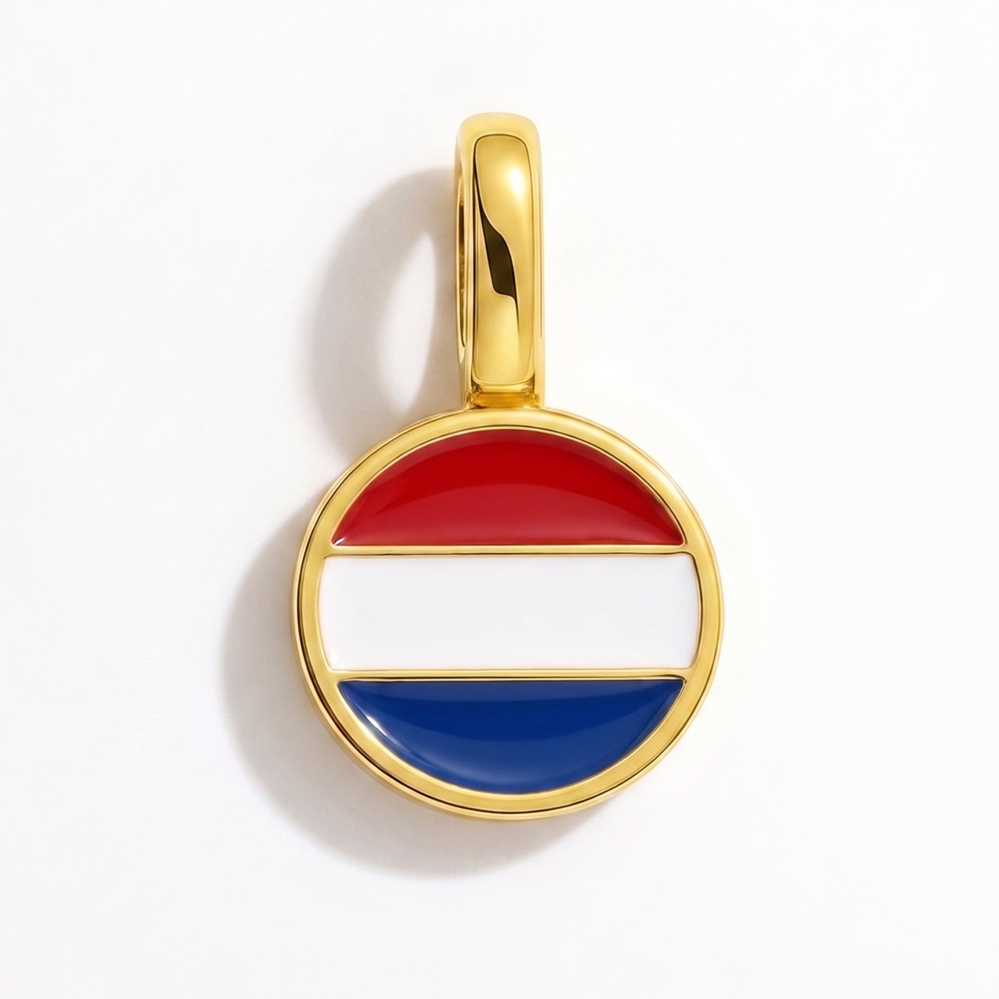 Flaggcharm Nederländerna – rund guld