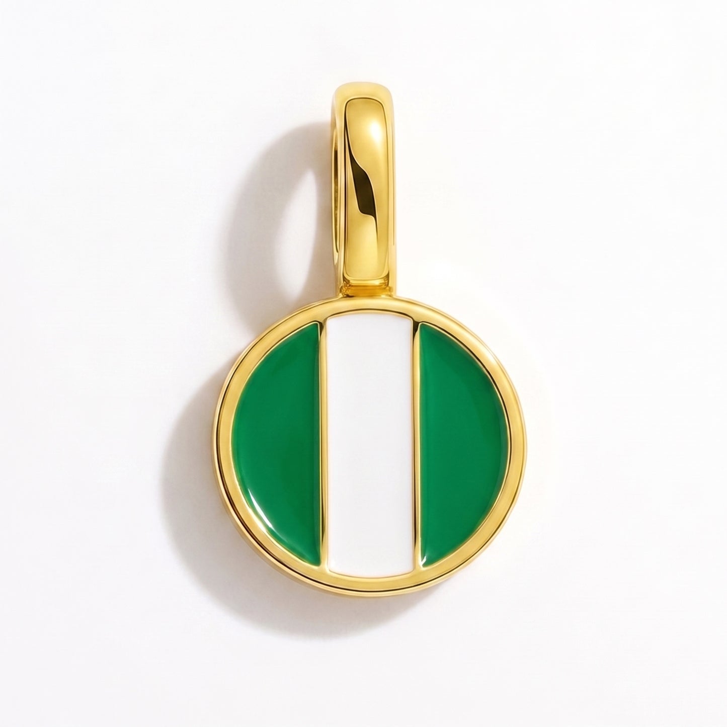 Flaggcharm Nigeria – rund guld
