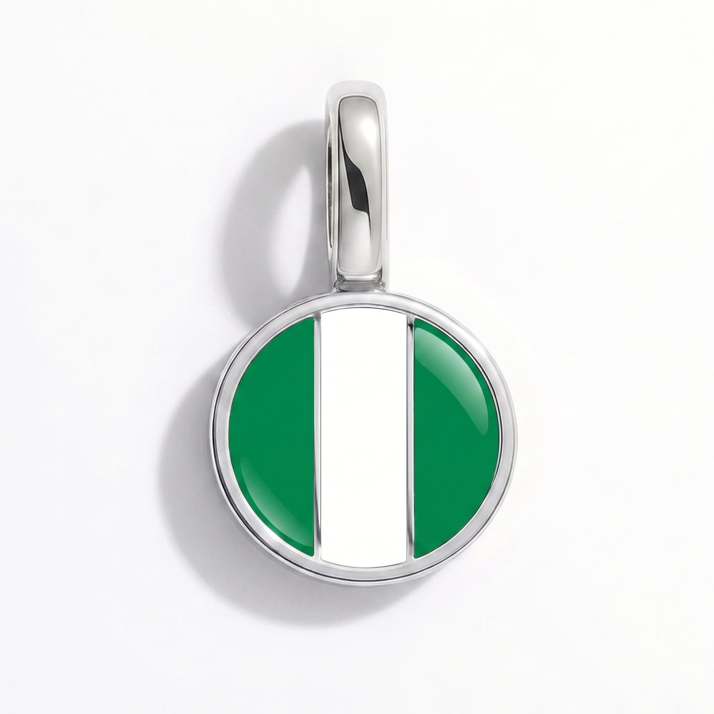 Flaggcharm Nigeria – rund silver