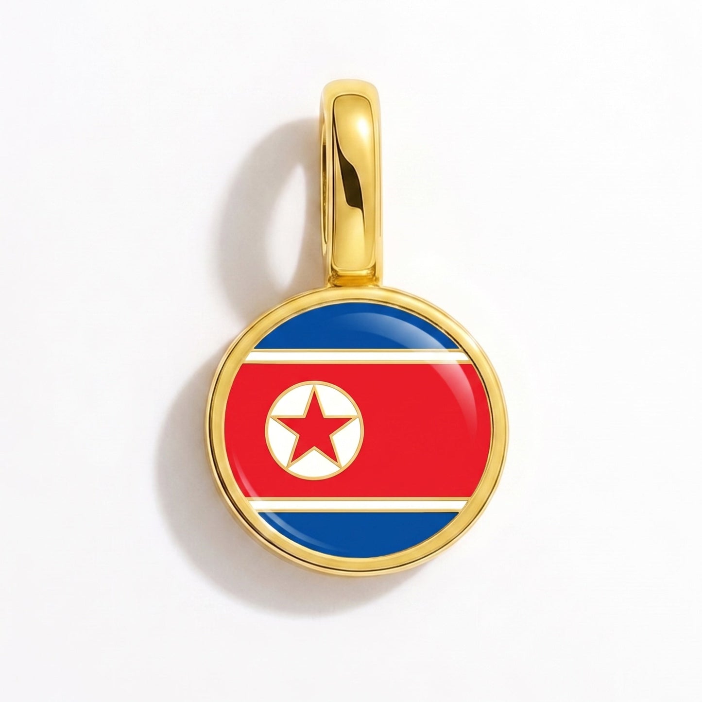 Flaggcharm Nordkorea – rektangulär guld