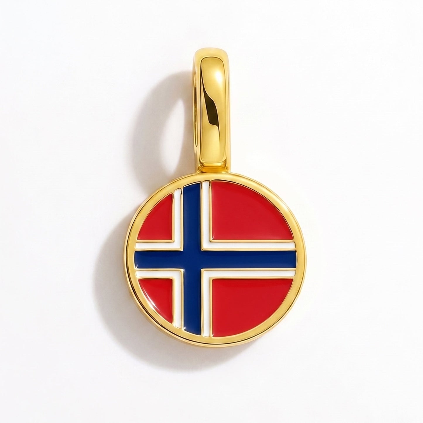 Flaggcharm Norge – rektangulär guld