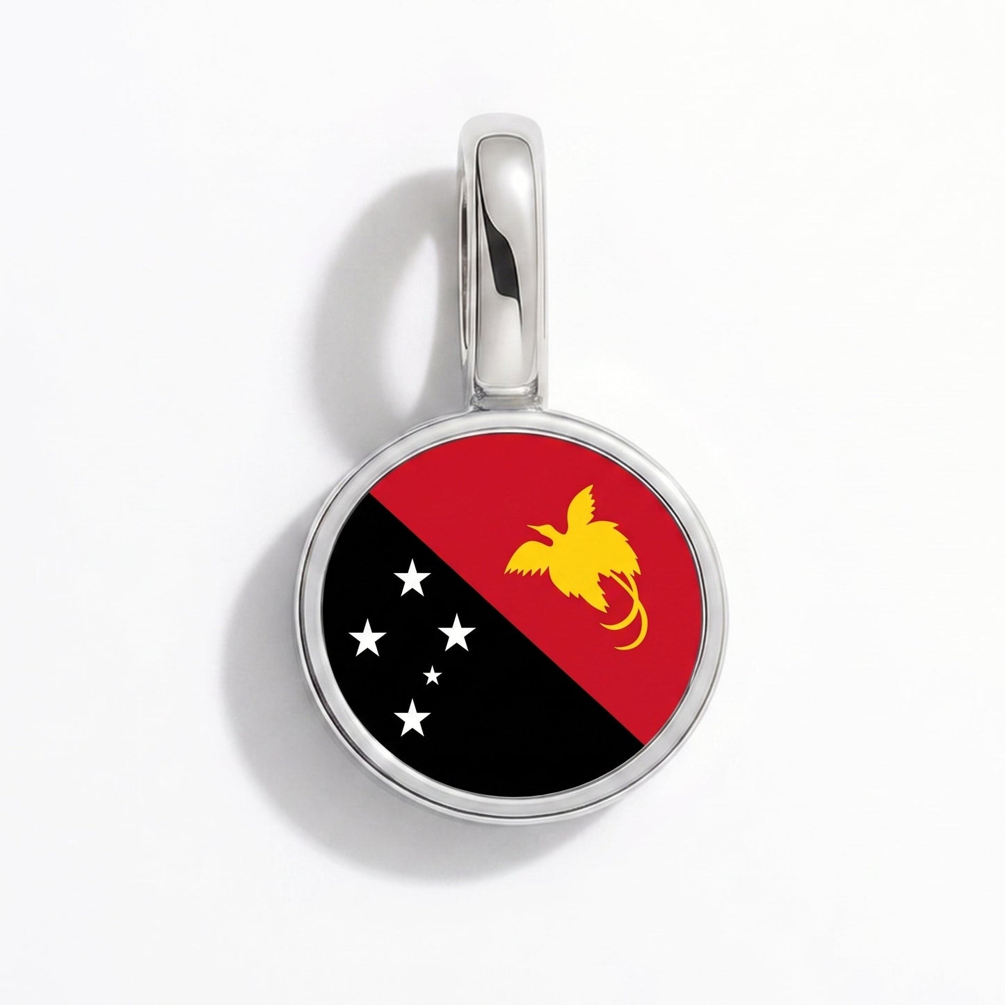 Flaggcharm Papua Nya Guinea – rektangulär silver