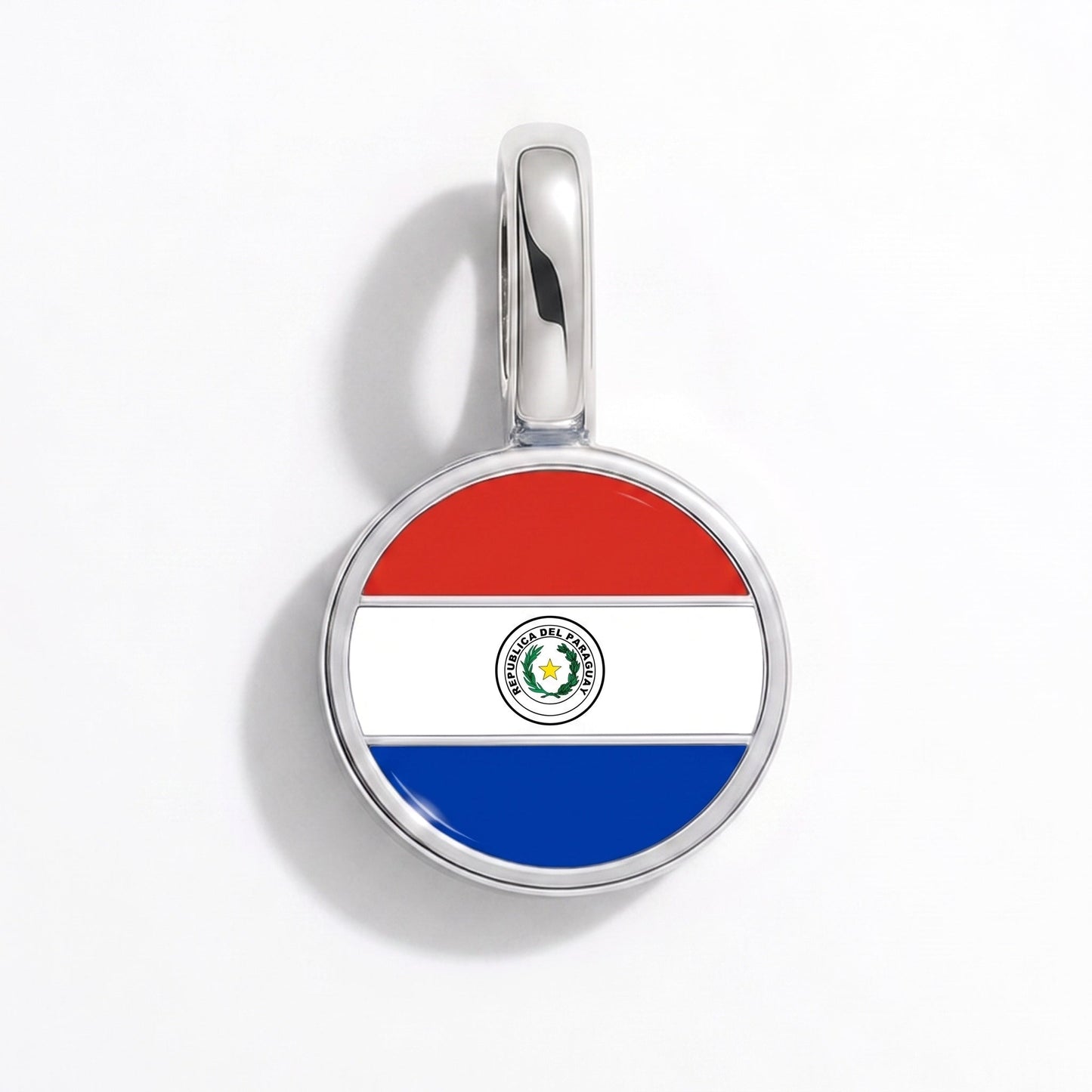 Flaggcharm Paraguay – rektangulär silver