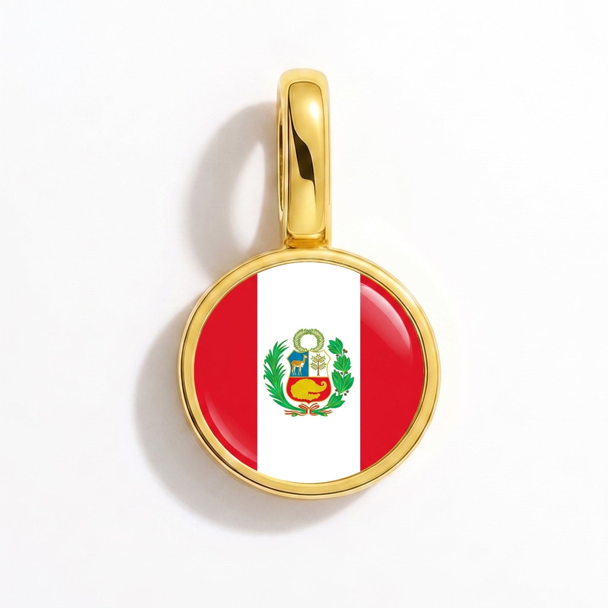 Flaggcharm Peru – rektangulär guld