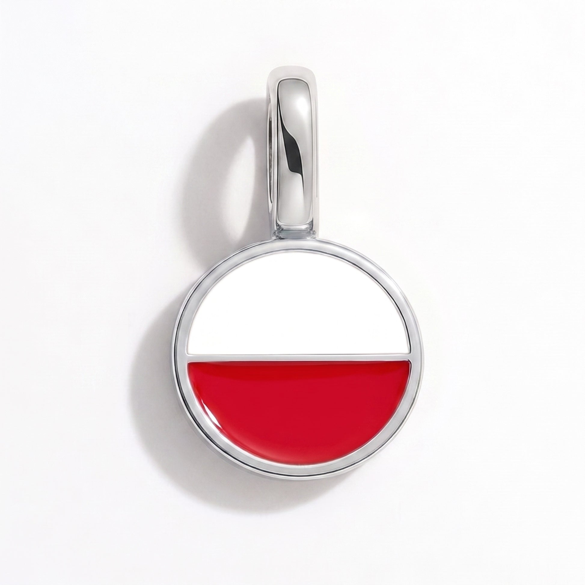 Flaggcharm Polen – rund silver