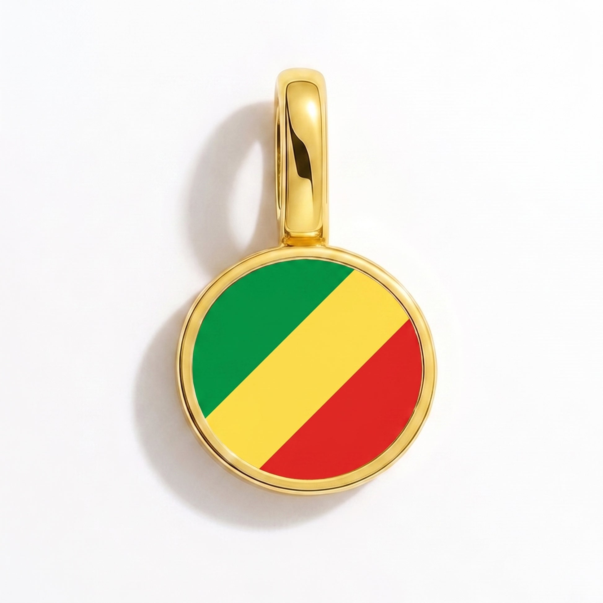 Flaggcharm Republiken Kongo – rund guld