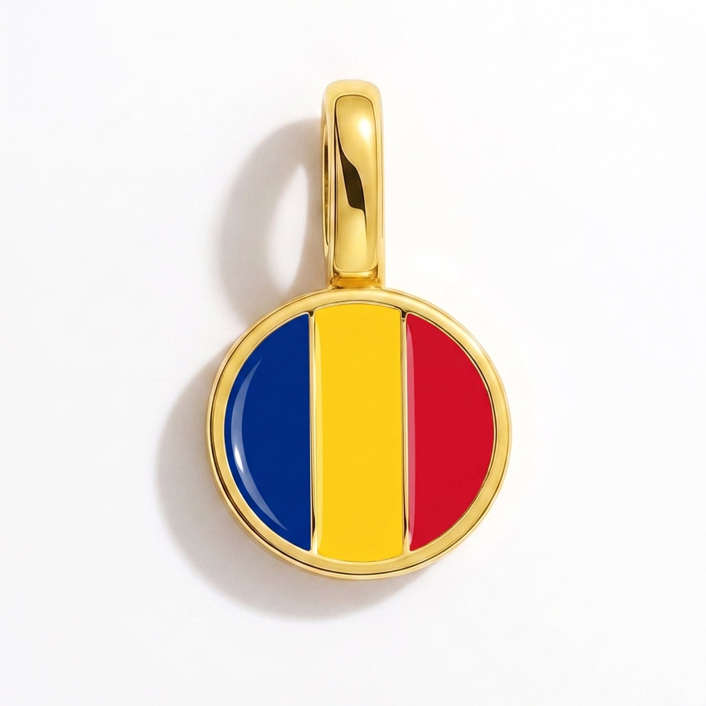 Flaggcharm Rumänien – rektangulär guld
