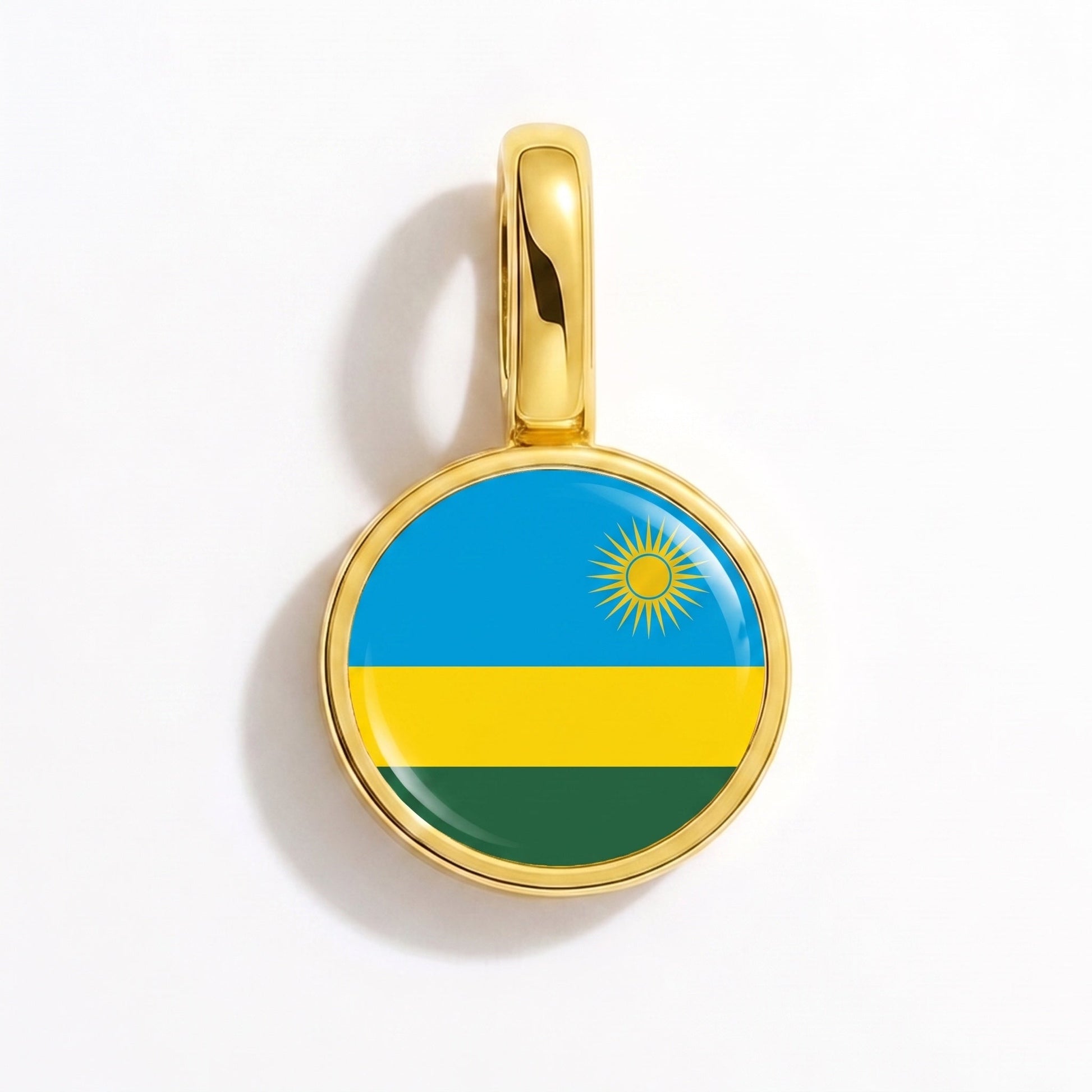 Flaggcharm Rwanda – rektangulär guld