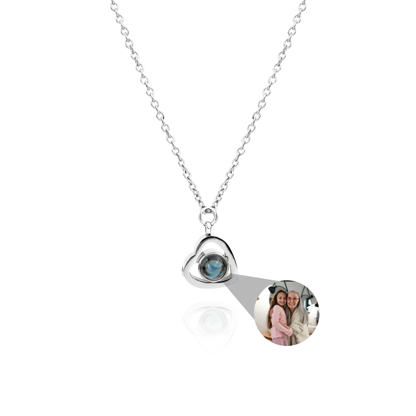 Halsband med personligt foto i hjärtform