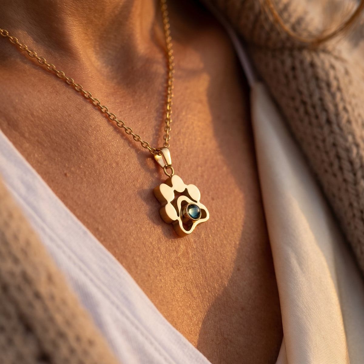 Halsband med personligt foto - Tassavtryck