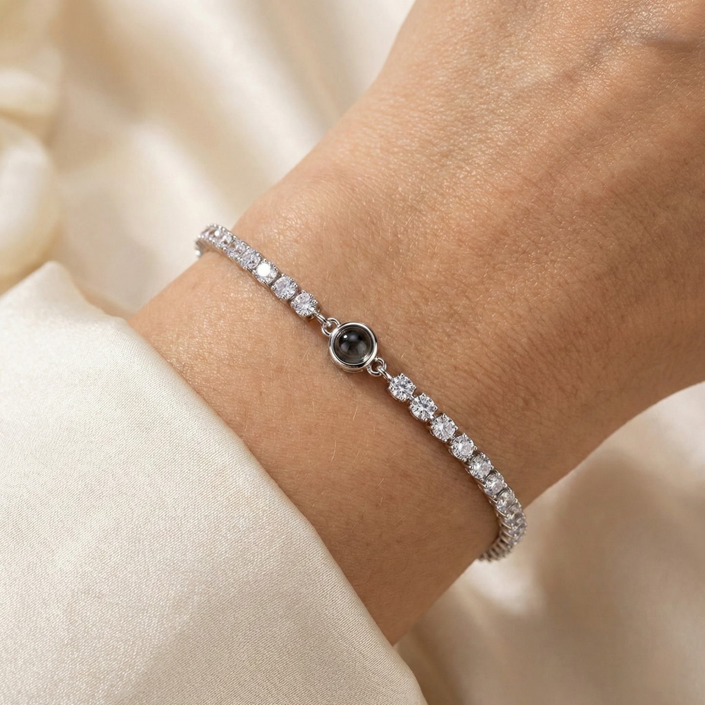 Foto armband med ditt eget foto - Tennis Zirconia