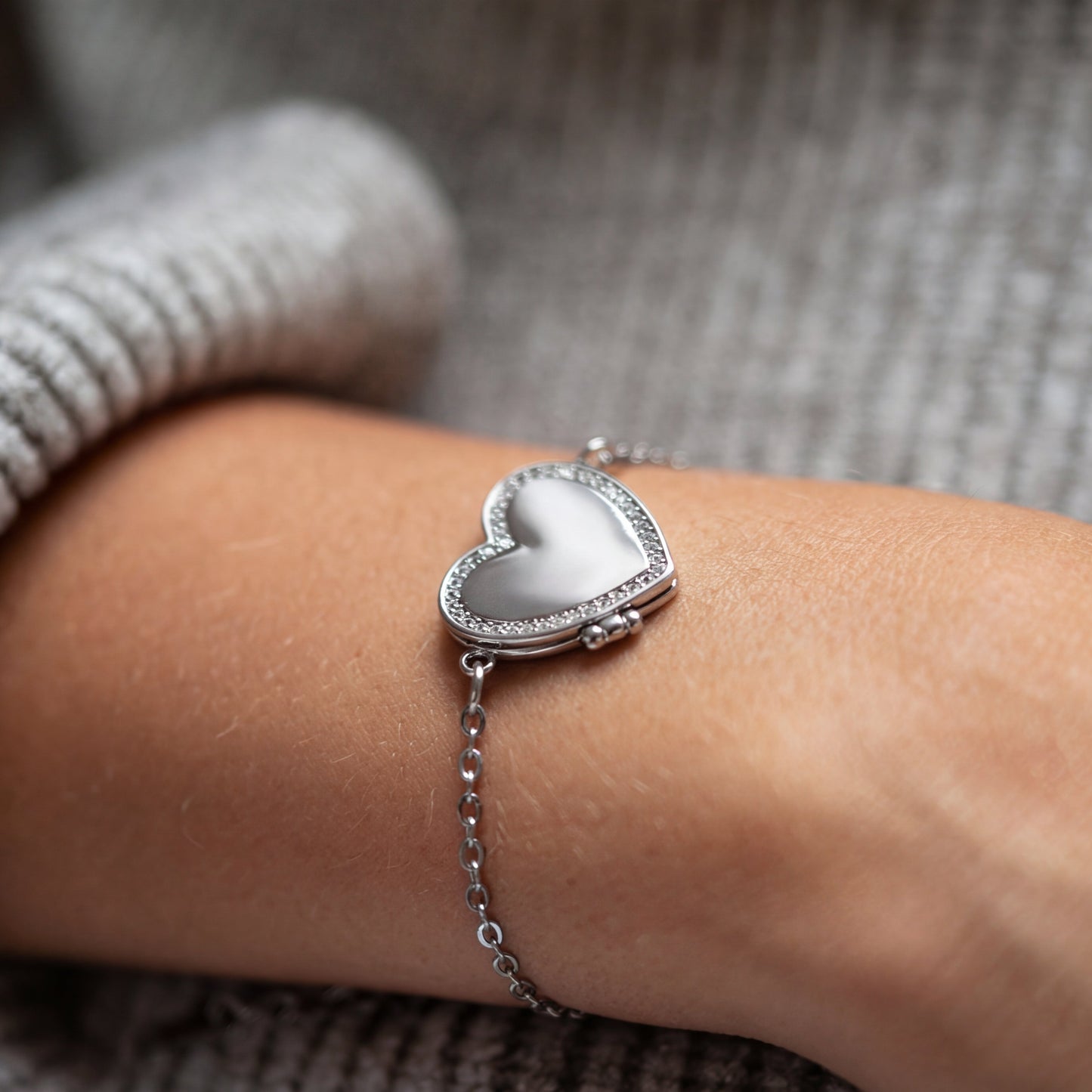 Medallion armband med foto - Hjärta