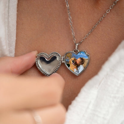 Medallion halsband med foto - Hjärta