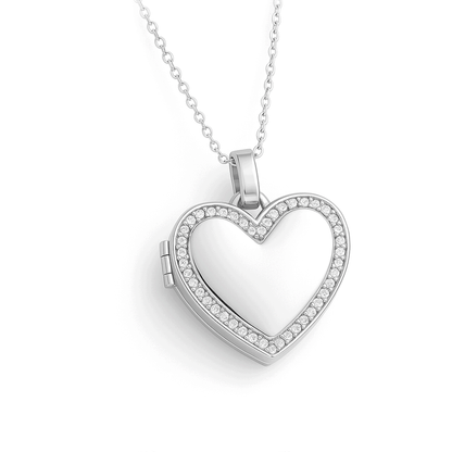 Medallion halsband med foto - Hjärta