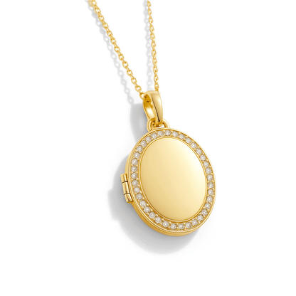 Medallion halsband med foto - Oval