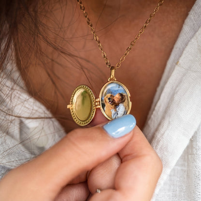 Medallion halsband med foto - Oval