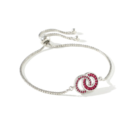 Mor-dotter-armband i silver – Mamma: Januari (Granat), Dotter: Januari (Granat)