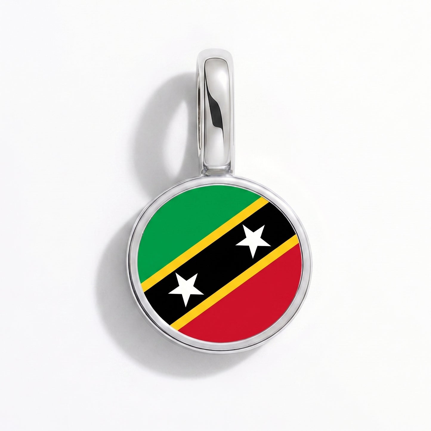 Flaggcharm Saint Kitts och Nevis – rund silver