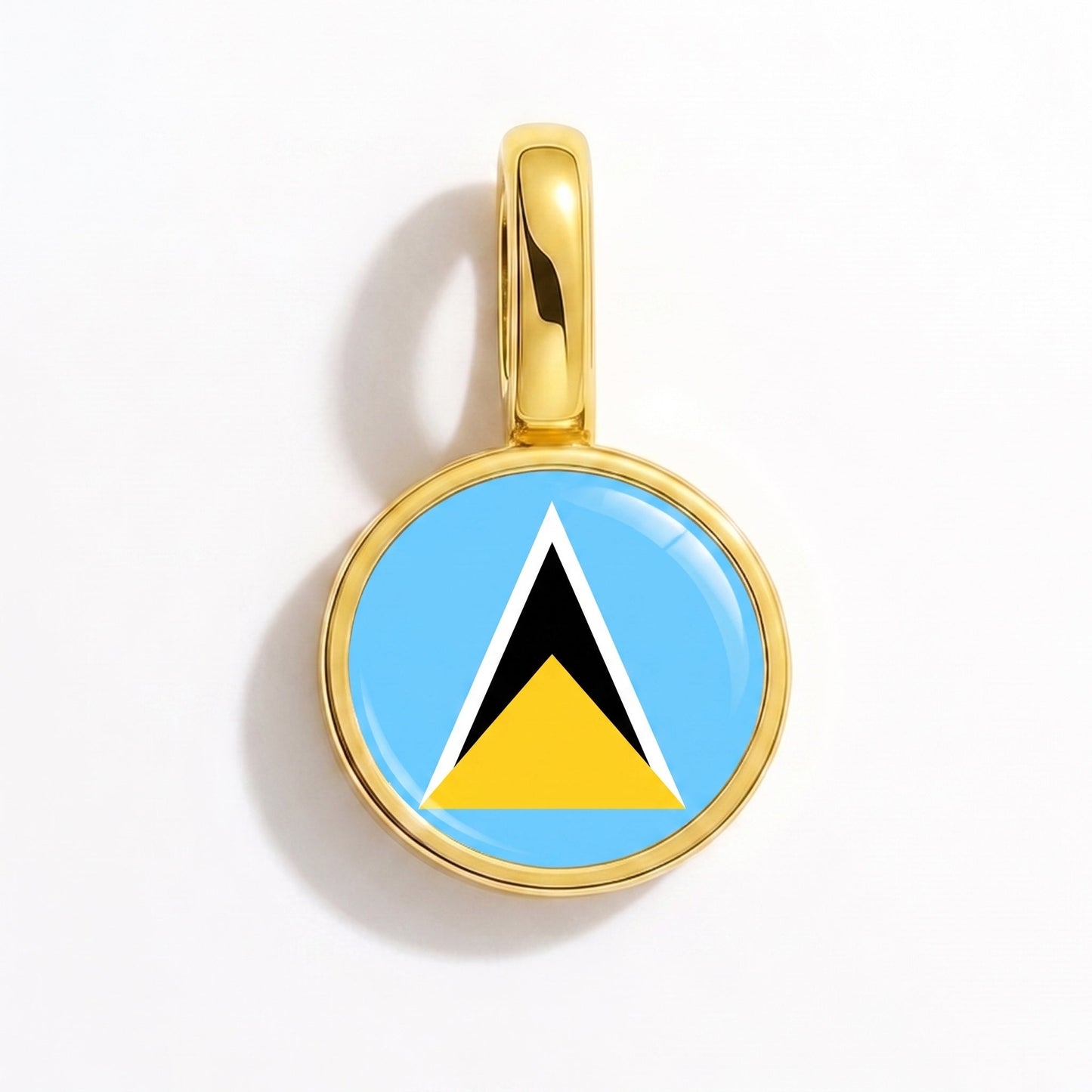 Flaggcharm Saint Lucia – rektangulär guld