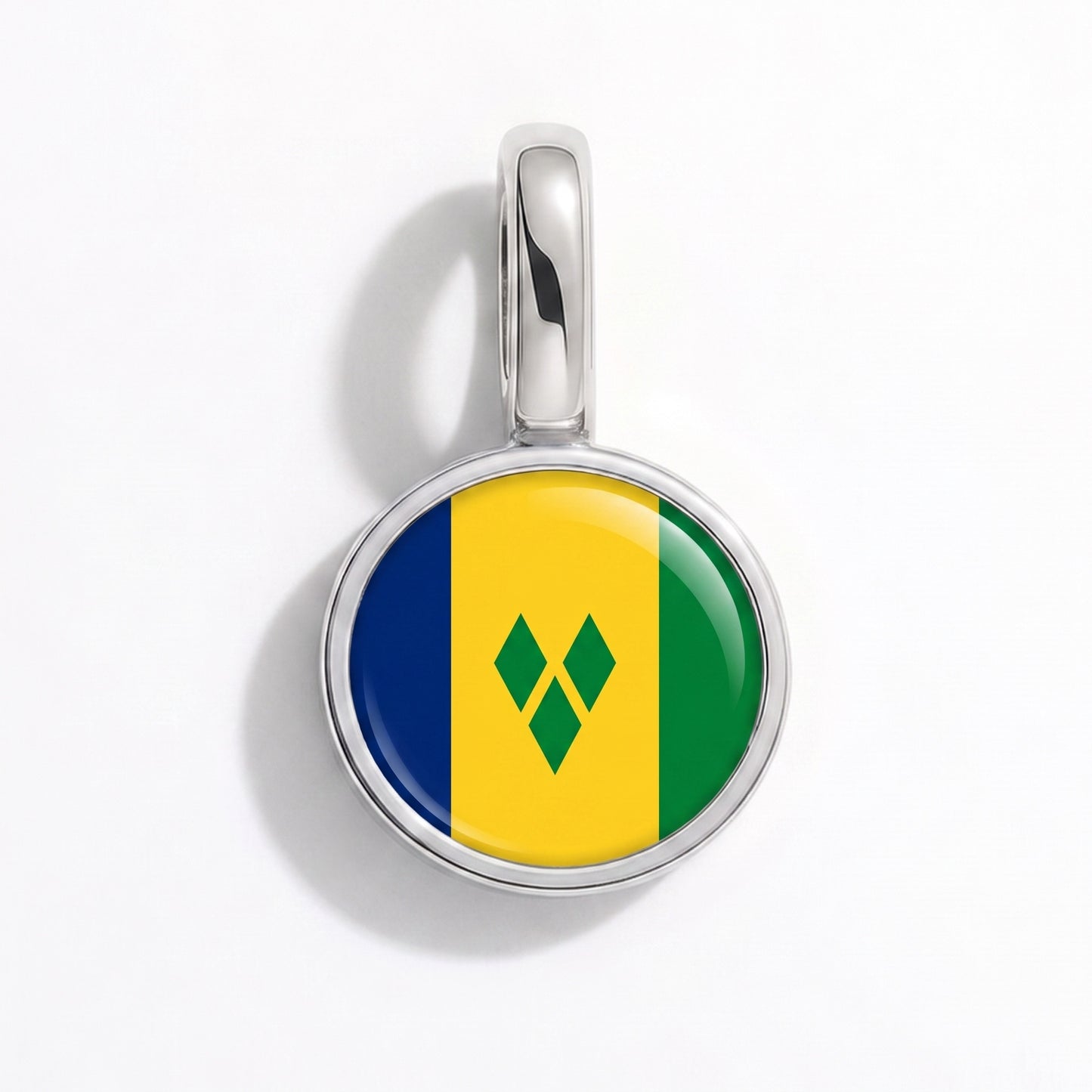 Flaggcharm Saint Vincent och Grenadinerna – rund silver