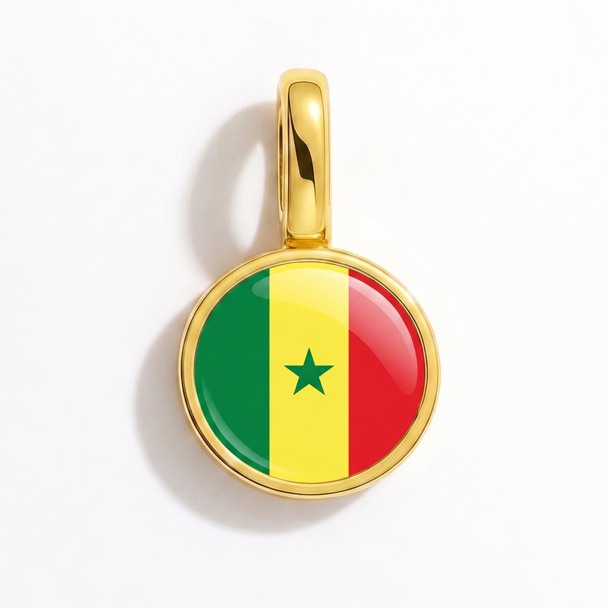 Flaggcharm Senegal – rund guld