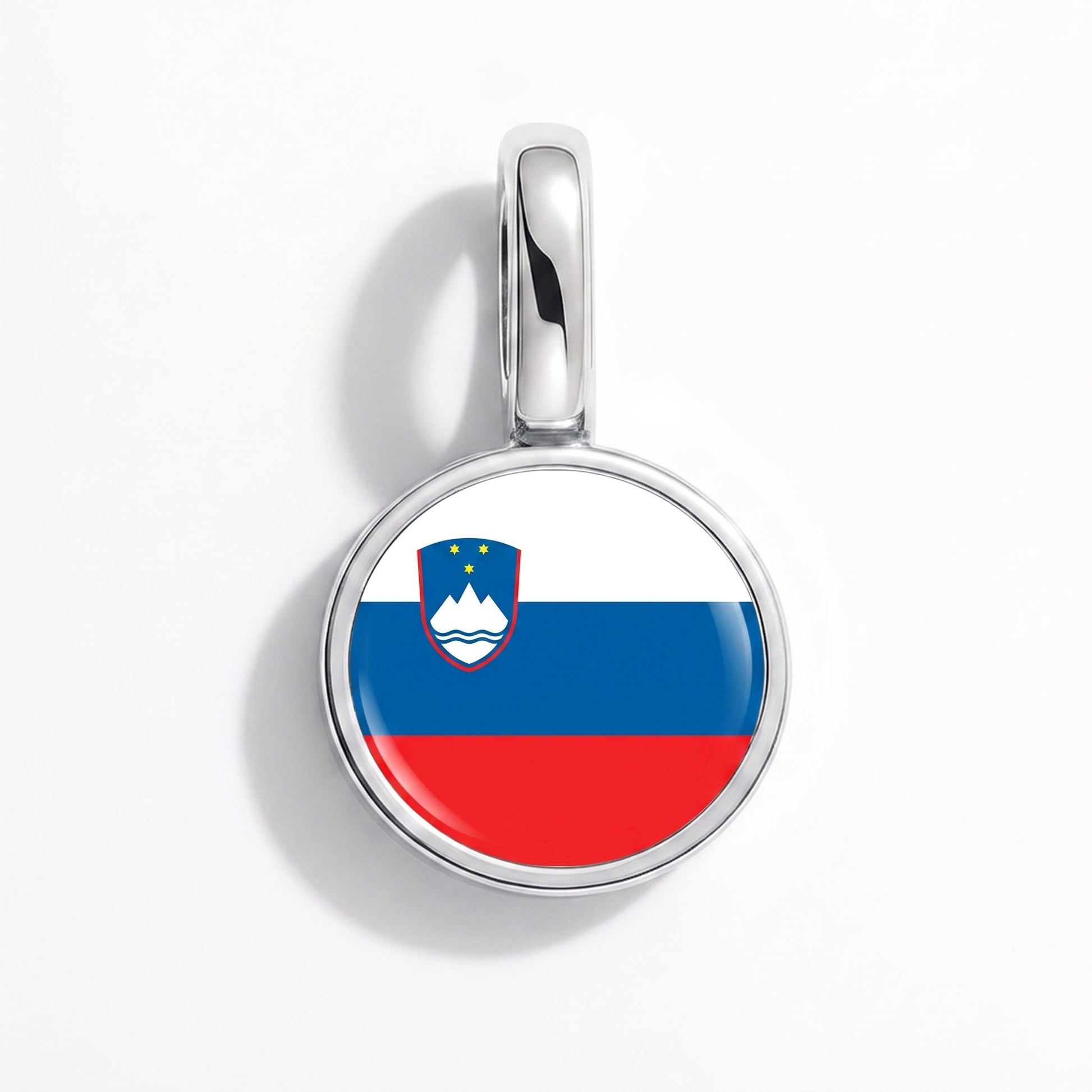 Flaggcharm Slovenien – rektangulär silver