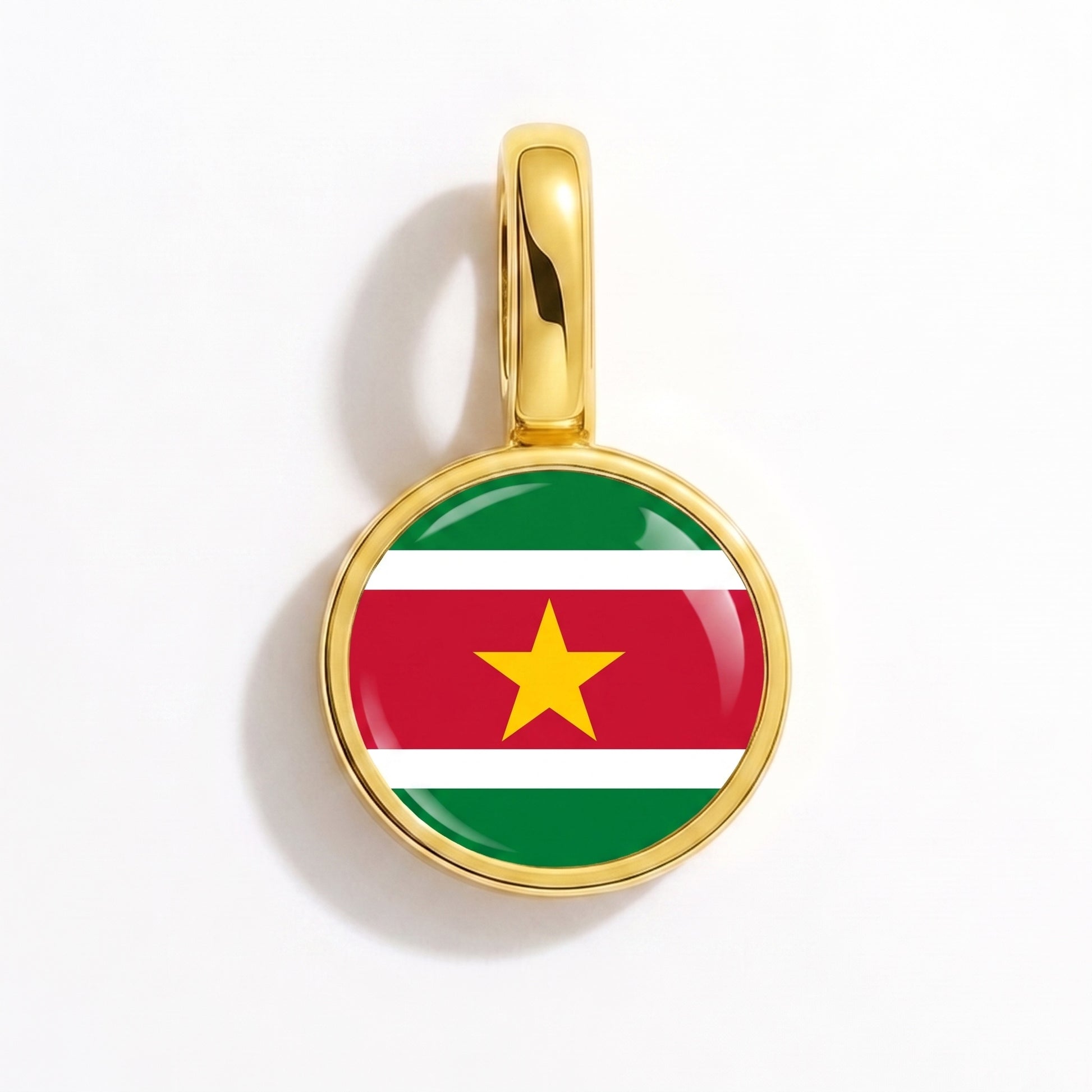 Flaggcharm Surinam – rund guld