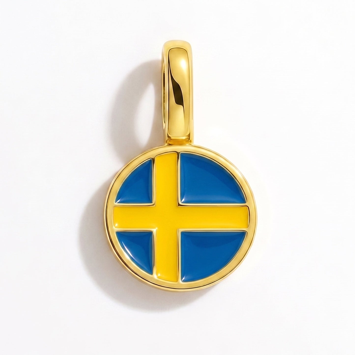 Flaggcharm Sverige – rektangulär guld