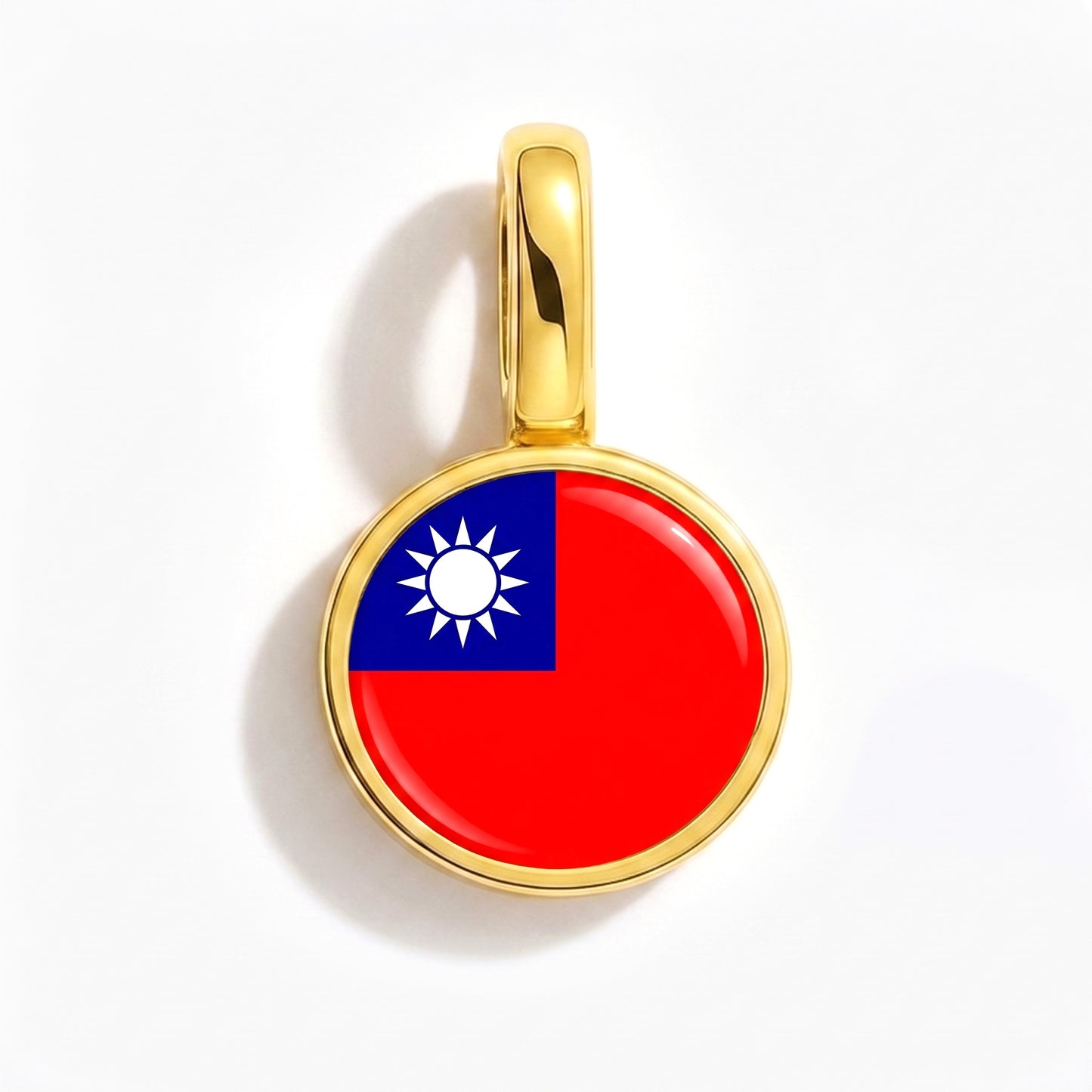 Flaggcharm Taiwan – rund guld