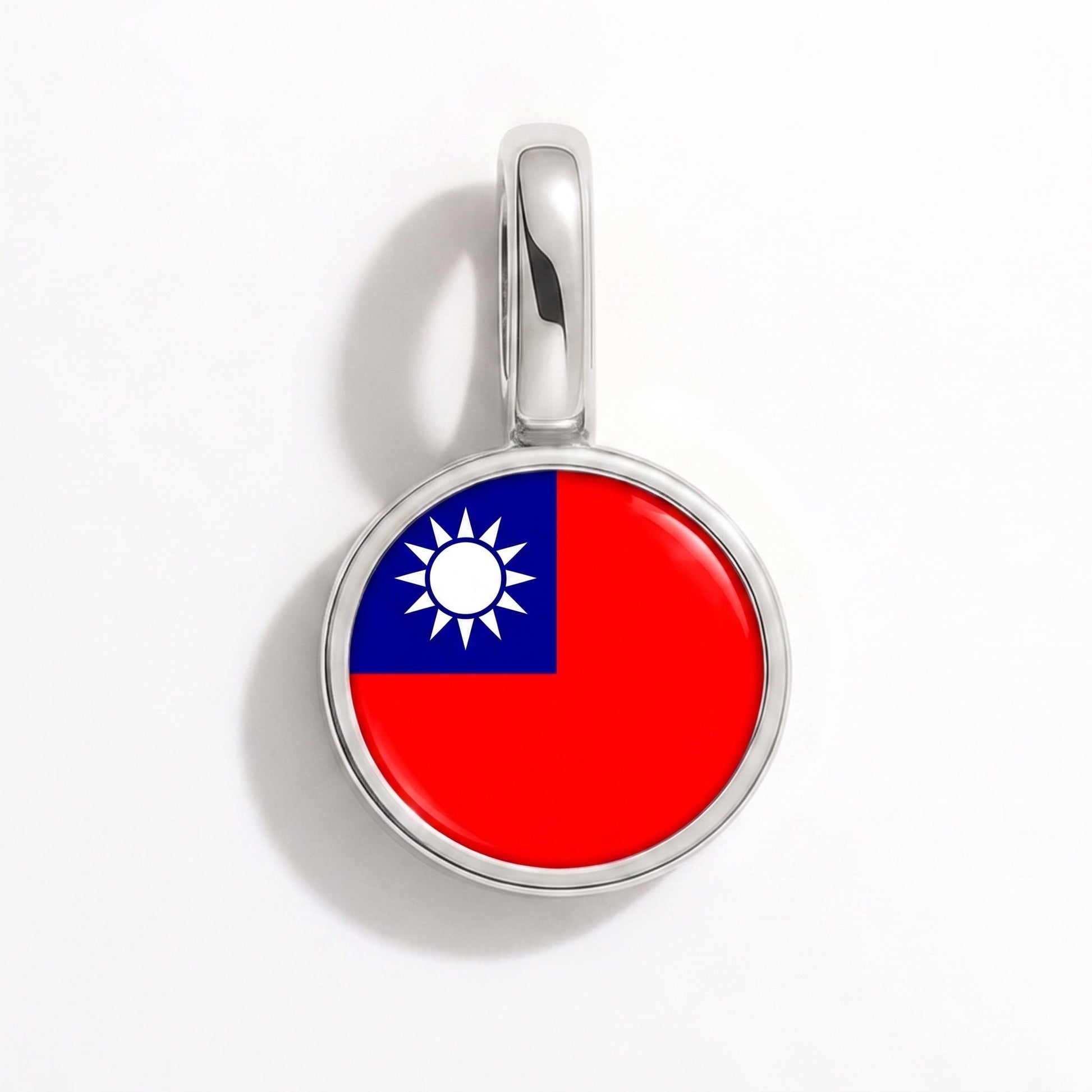 Flaggcharm Taiwan – rektangulär silver