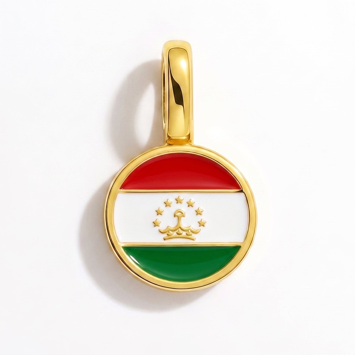 Flaggcharm Tadzjikistan – rektangulär guld