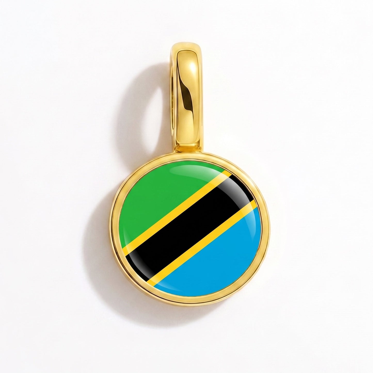Flaggcharm Tanzania – rektangulär guld