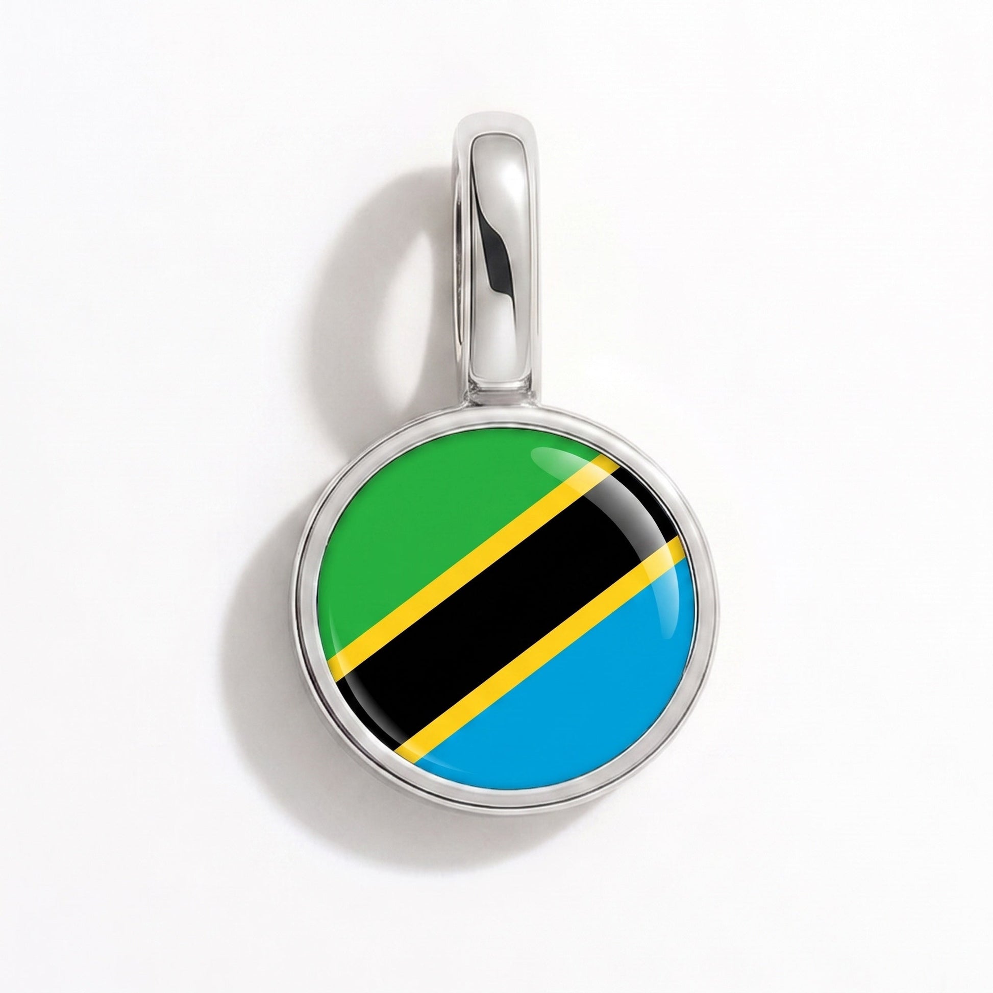 Flaggcharm Tanzania – rektangulär silver