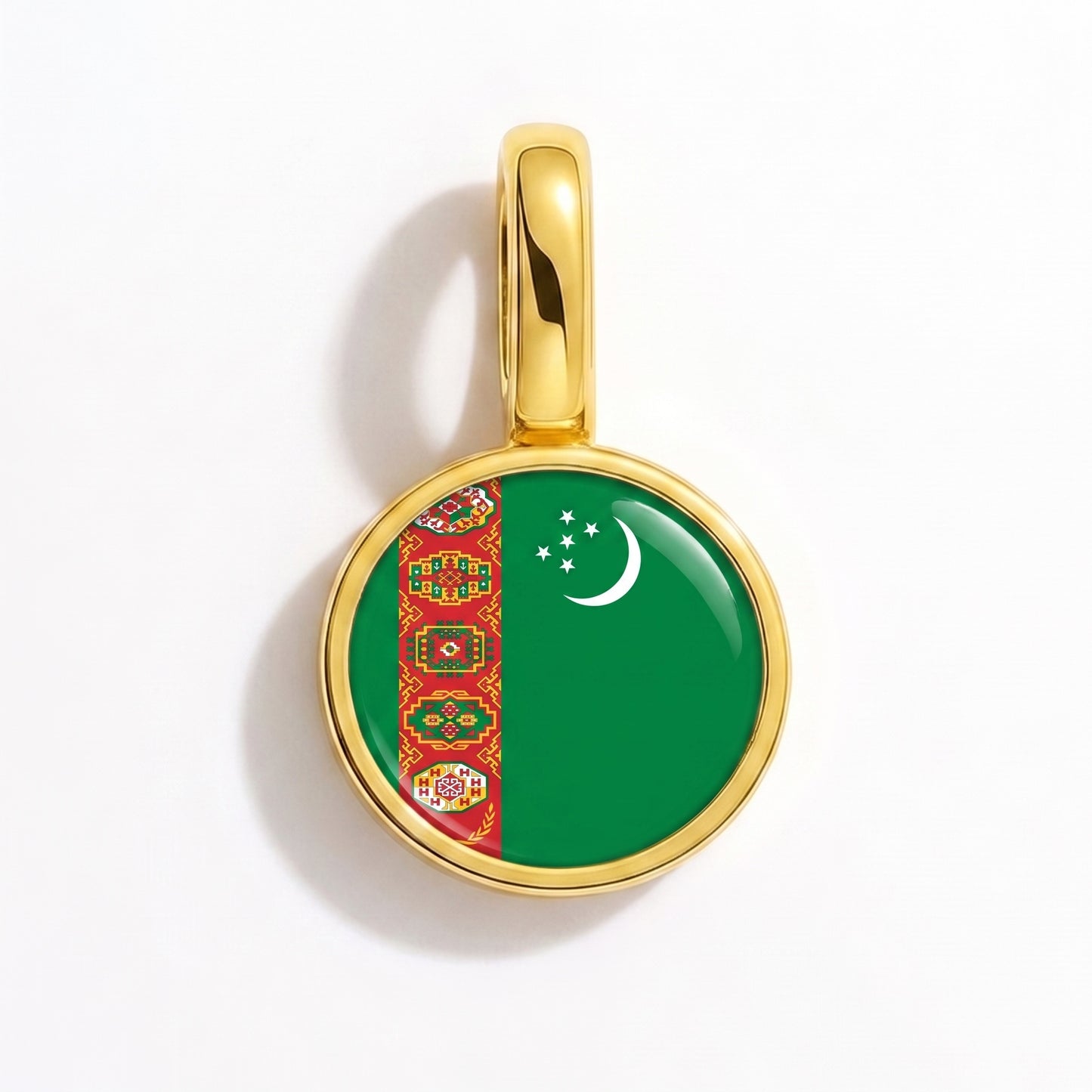 Flaggcharm Turkmenistan – rund guld