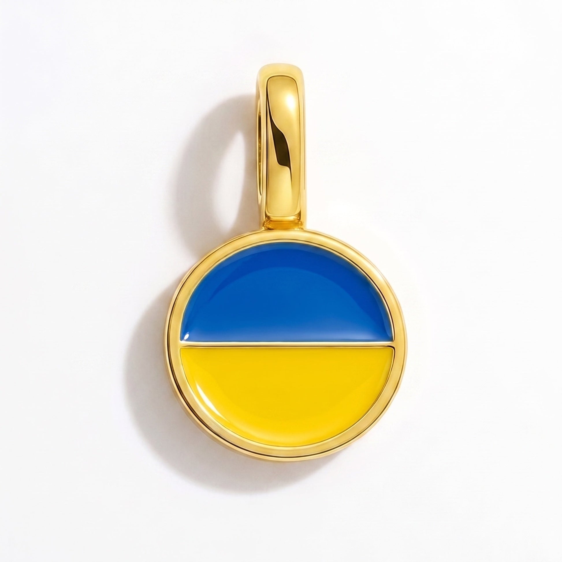 Flaggcharm Ukraina – rektangulär guld