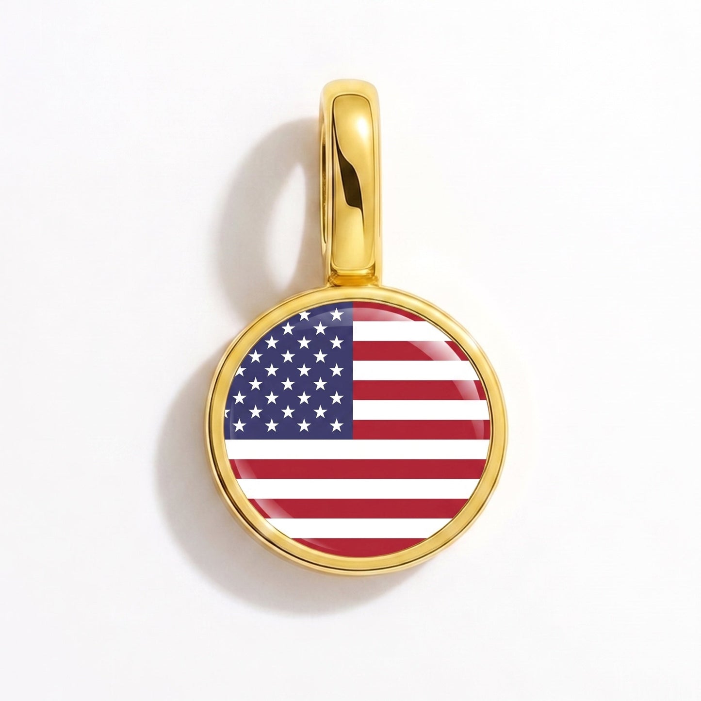 Flaggcharm USA – rektangulär guld