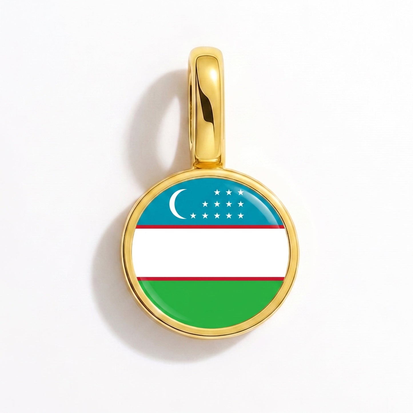 Flaggcharm Uzbekistan – rektangulär guld